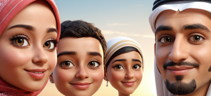 Middle eastern 3d caricature profile pictures