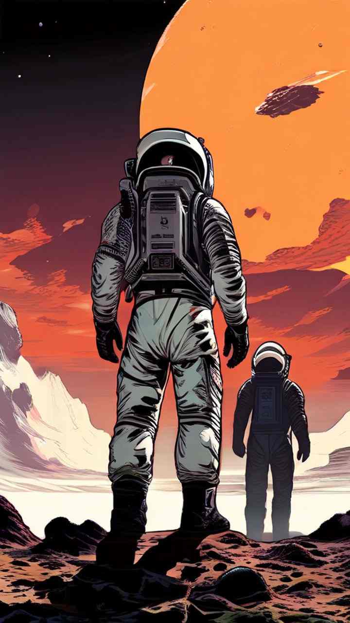 Astronauts in space suits Wallpaper