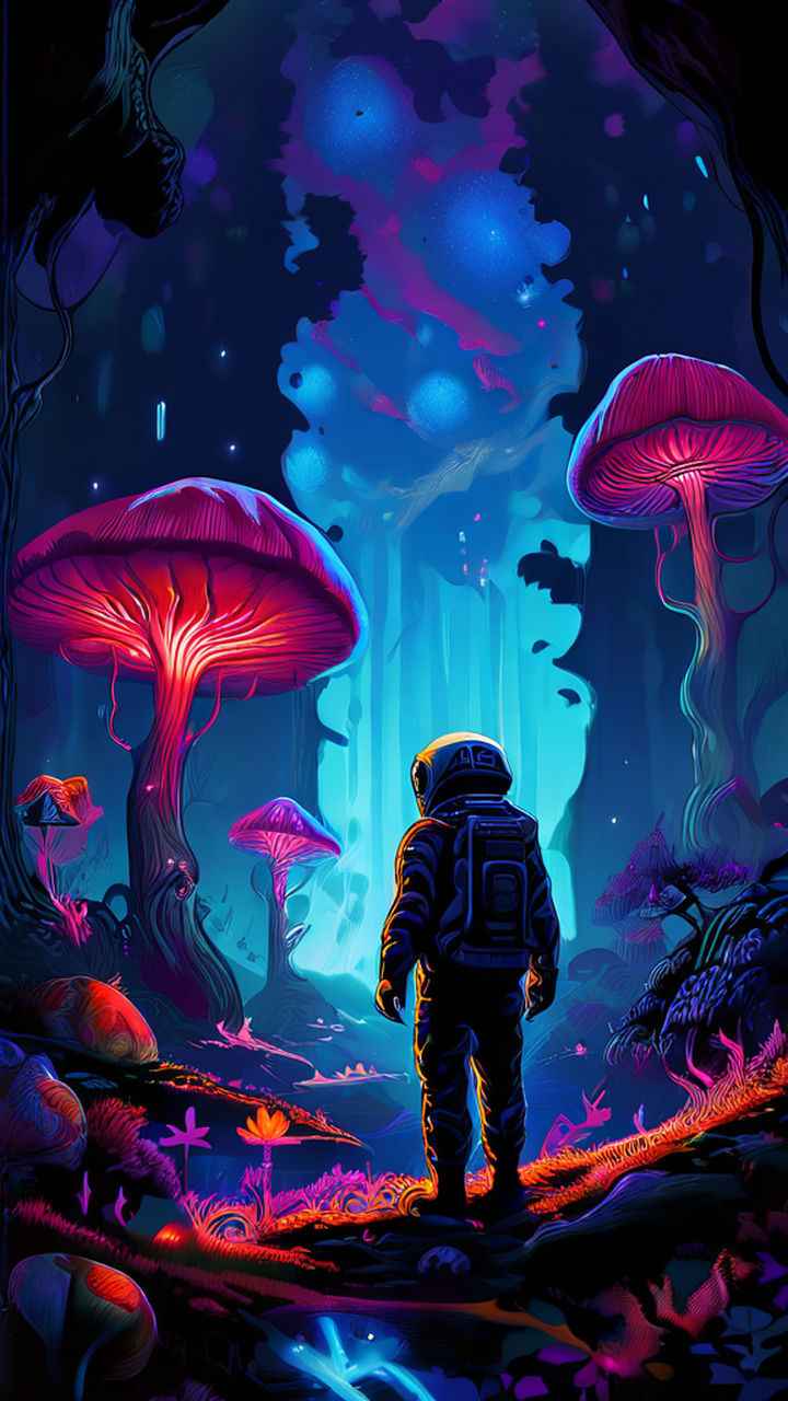 Astronaut illustrated HD Mobile Wallpaper