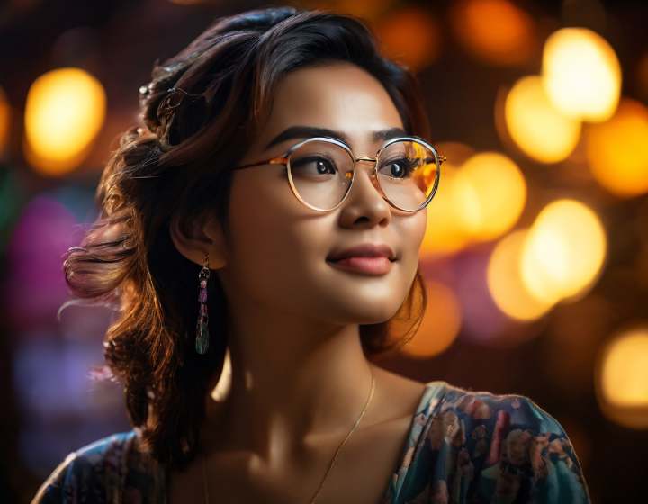 southeast asian transgender woman with glasses