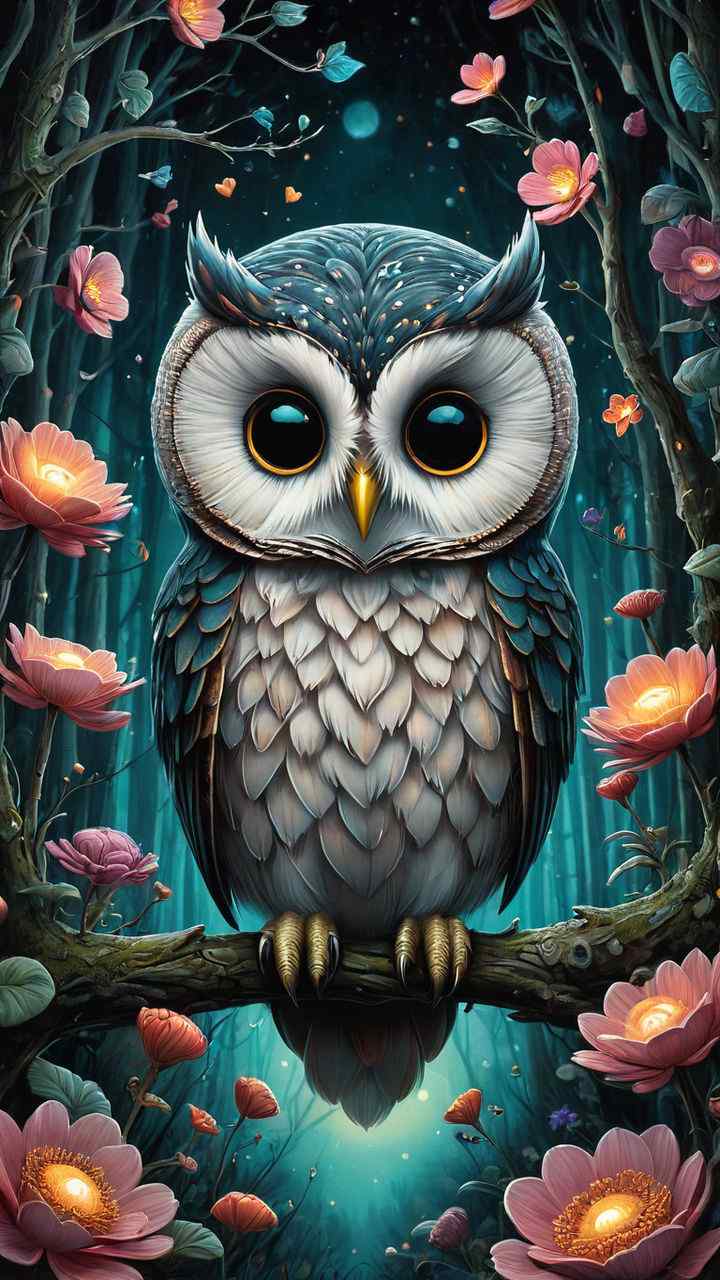 Cute forest owl HD wallpaper