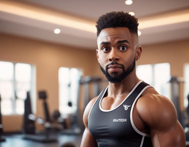 Black male workout instructor photography