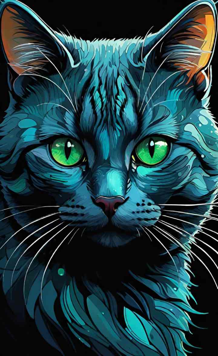 Striking Green-Eyed Cat Portrait HD Wallpaper