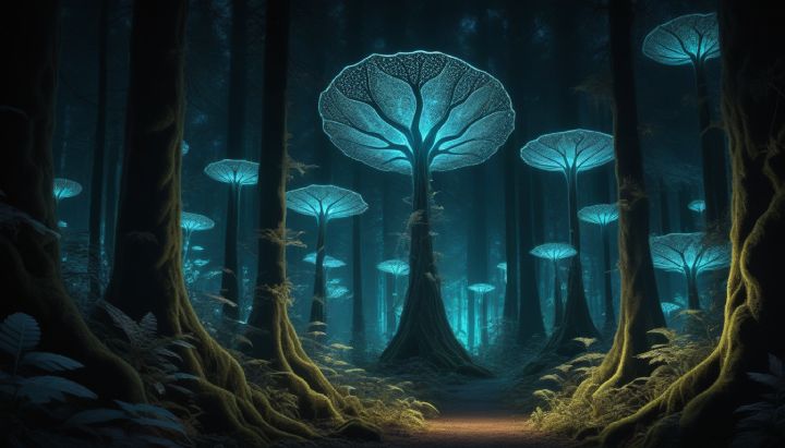 Sci-Fi Forest Landscape wallpaper