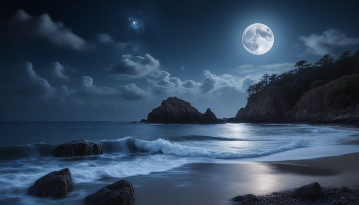 Moonlit ocean HD wallpaper