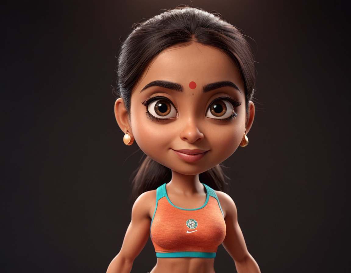 Indian female gym trainer picture