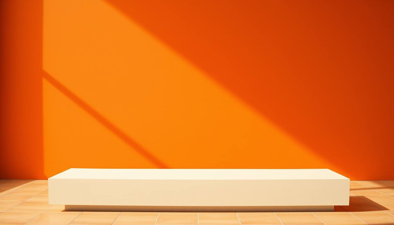 Modern Minimalist Orange and Beige Wallpaper with Sunlit Aesthetic