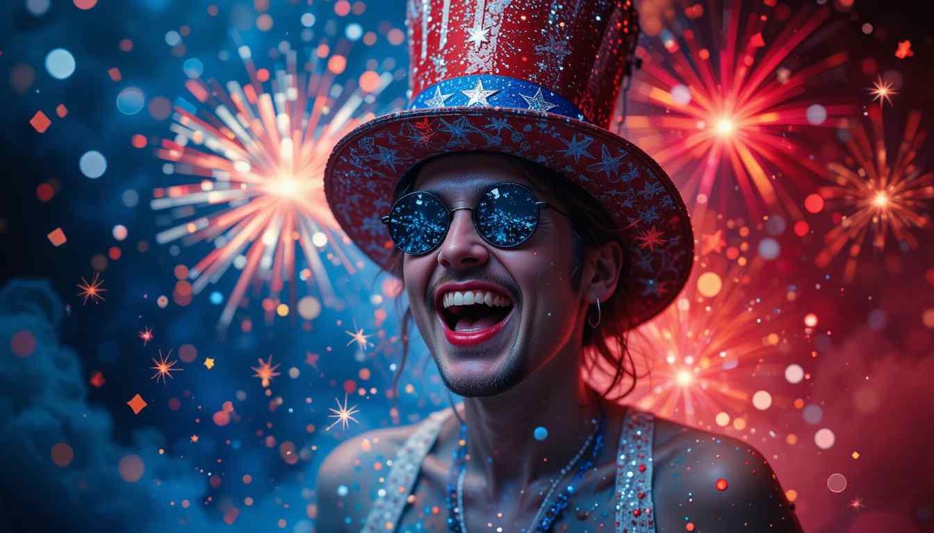 4th of July Wallpaper – Fireworks Celebration with Patriotic Vibes & Sparkling Style